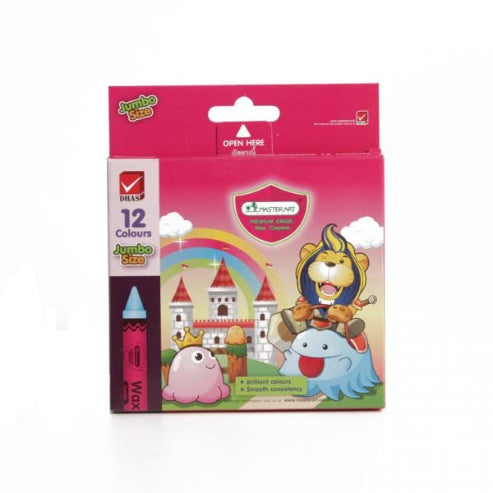 MASTERART WAX CRAYONS, JUMBO SIZE 12 colors (PACK OF1)
