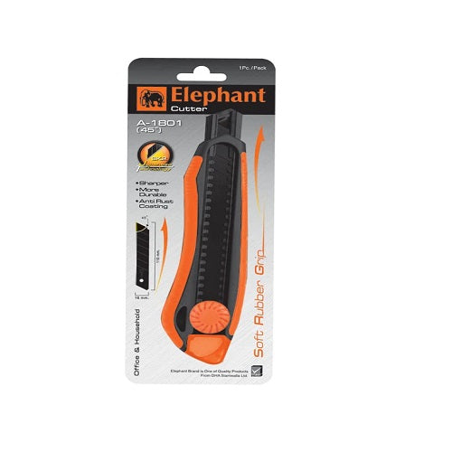 Elephant Brand Cutter A1801 RED COLOR (PACK OF 1) Stainless Steel Blad Cutter, use in office & household and much more.