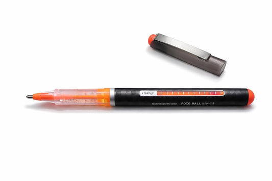 OHTO Fude Ball Bio 1.5mm Gel Ink Roller Pen – Orange Color Pack of 2 | Smooth Waterproof/Fadeproof Pigmented Ink, Bold Tip for Notes, Signatures & Daily Writing | Made in Japan