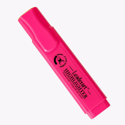 Leaderart Classic Highlighters ELITE – Pink Color Set of 10 Pcs for Students, Office Work, Journaling & Note-Taking, Ultra-Soft Chisel Tip, Made in Malaysia