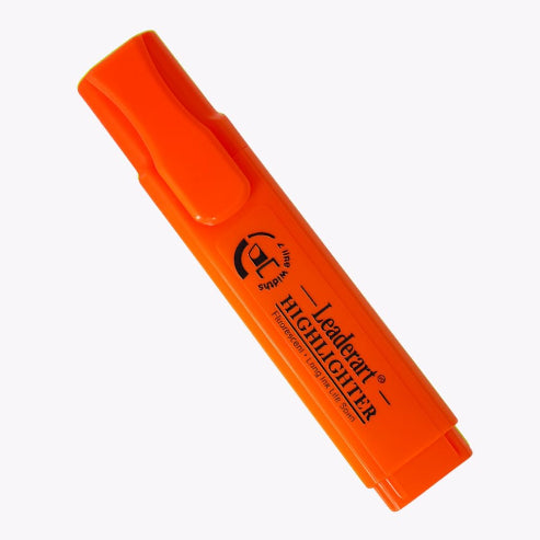 Leaderart Classic Highlighters ELITE – Orange Color Set of 10 Pcs for Students, Office Work, Journaling & Note-Taking, Ultra-Soft Chisel Tip, Made in Malaysia