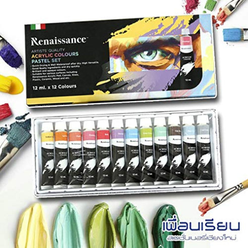 Renaissance Acrylic Color Pastel Set 12 Colors 12ml