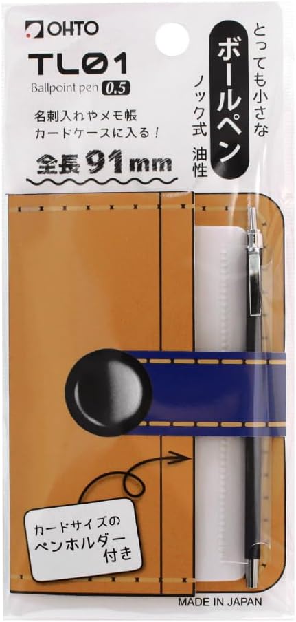 OHTO TL01 Ballpoint Pen TL01-B5-GY Gray 0.5mm Pocket-Size Ultra Compact Ballpoint Pen (Gray Body Ink Black 0.5mm) – Elegant Metal Design, Refillable Ink, Smooth Writing for Notes & Signatures. AP-Certified JAPAN