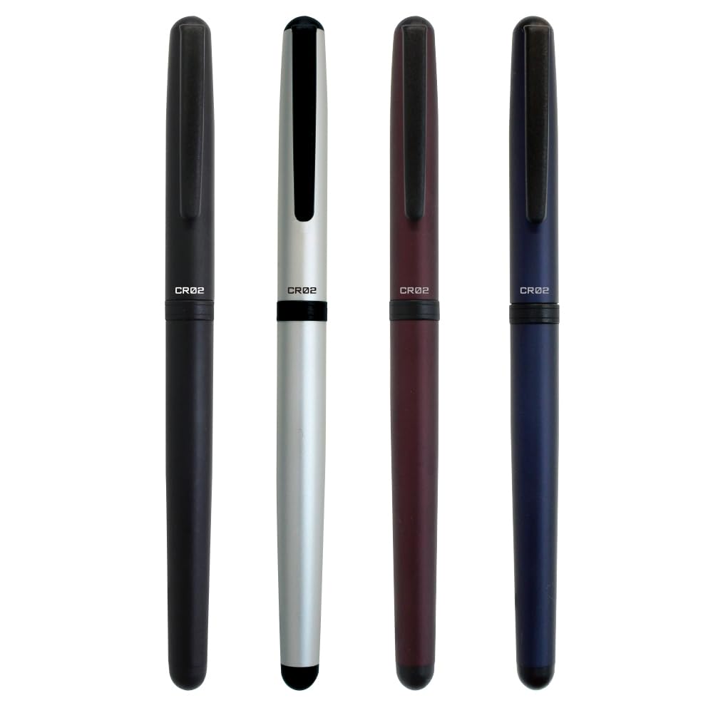 OHTO CR02 Ceramic Rollerball Pen, 0.7mm Fine Point Body Color Matte Black Refillable Water-Based Blue Ink CR02-05-MBK Luxury Pens Fine Point Smooth Writing for Journaling Fancy Pen Made in Japan