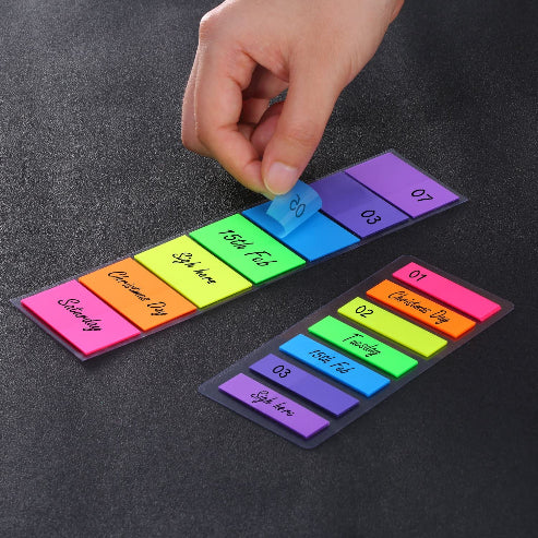 Elephant Sticky Note Marker Page Marker NEON (PACK OF 2) 3 Colours Mini Text Highlighter Strips Tab Rectangle Flags Fluorescent Sticky Note for Marking,Office & Household and much more.(MADE IN THAILAND)