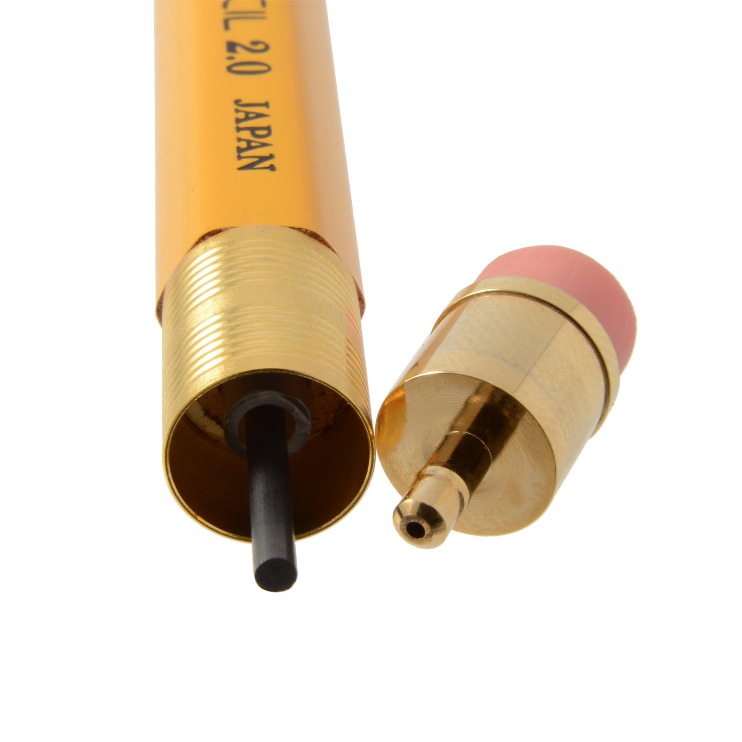 OHTO Mechanical Pencil Wood Sharp with Eraser 2.0, 2.0mm, (APS-680E) Made in Japan (Yellow)