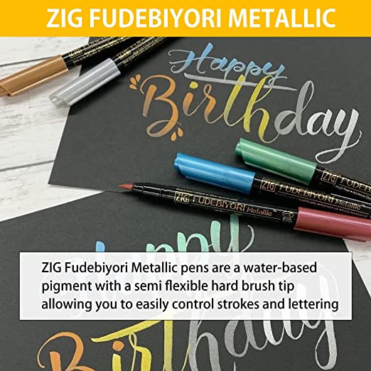 Kuretake ZIG HISTORIC ART COLLECTION WATERCOLOR W/V.VAN GOGH ZIG SPECIAL SET, 4 CLEAN COLOR FB Brush pens and 3 bristle brush pens