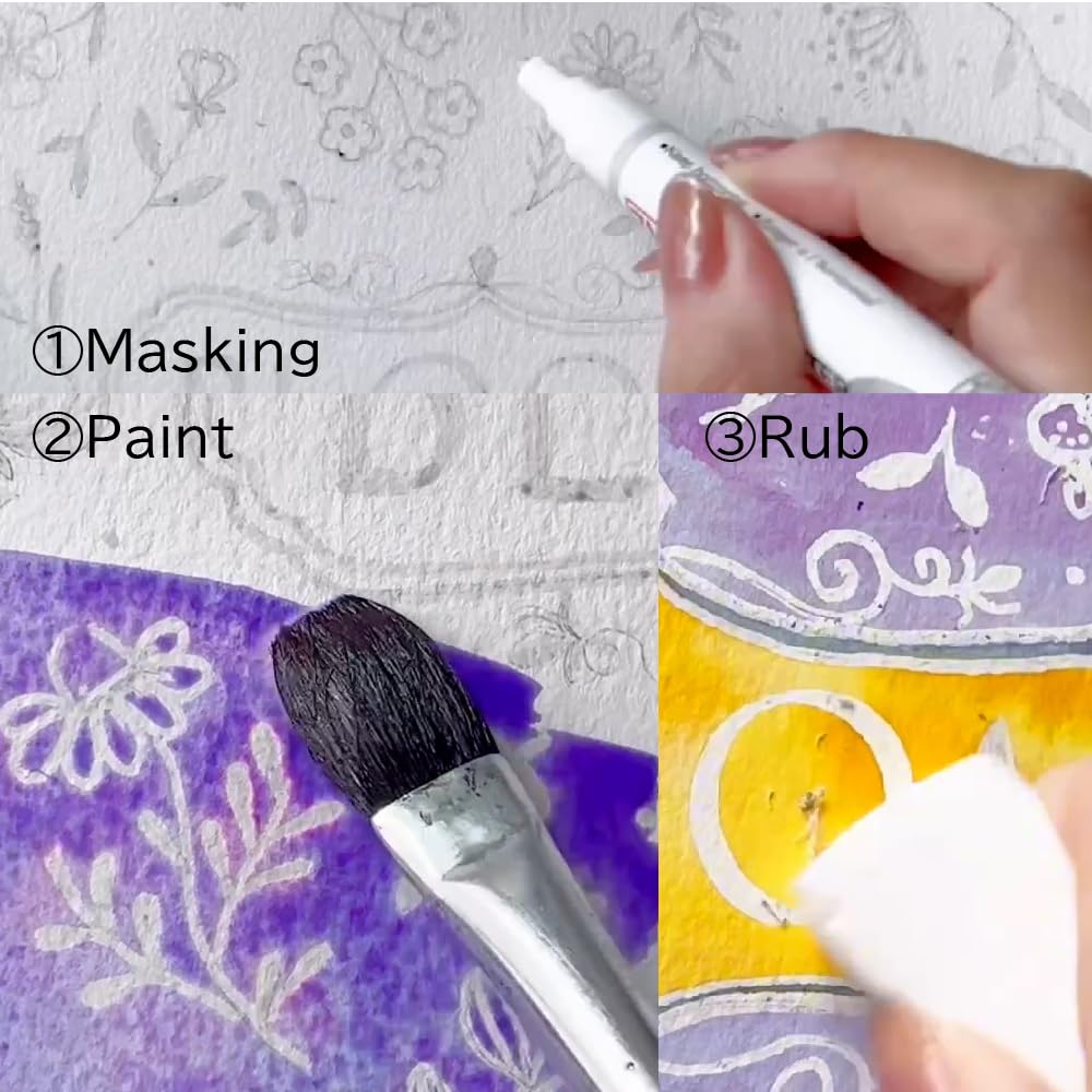 ZIG Masking Writer FINE Professional-Quality, for Artists, Beginners, Kids, Non-Toxic, for Illustration, Watercolor and Calligraphy Made in Japan