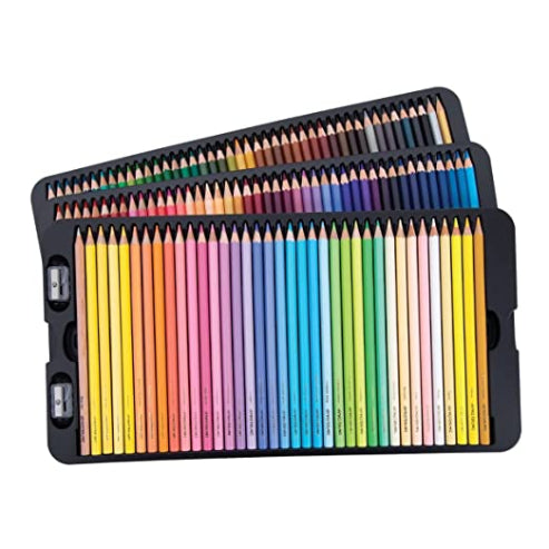Master Art Premier Colored Pencils, Soft Core,Colouring Pencils Set 124-Count Core for Adult Colouring Books, Doodling, Sketching, Drawing, Art Supplies Made In Thailand