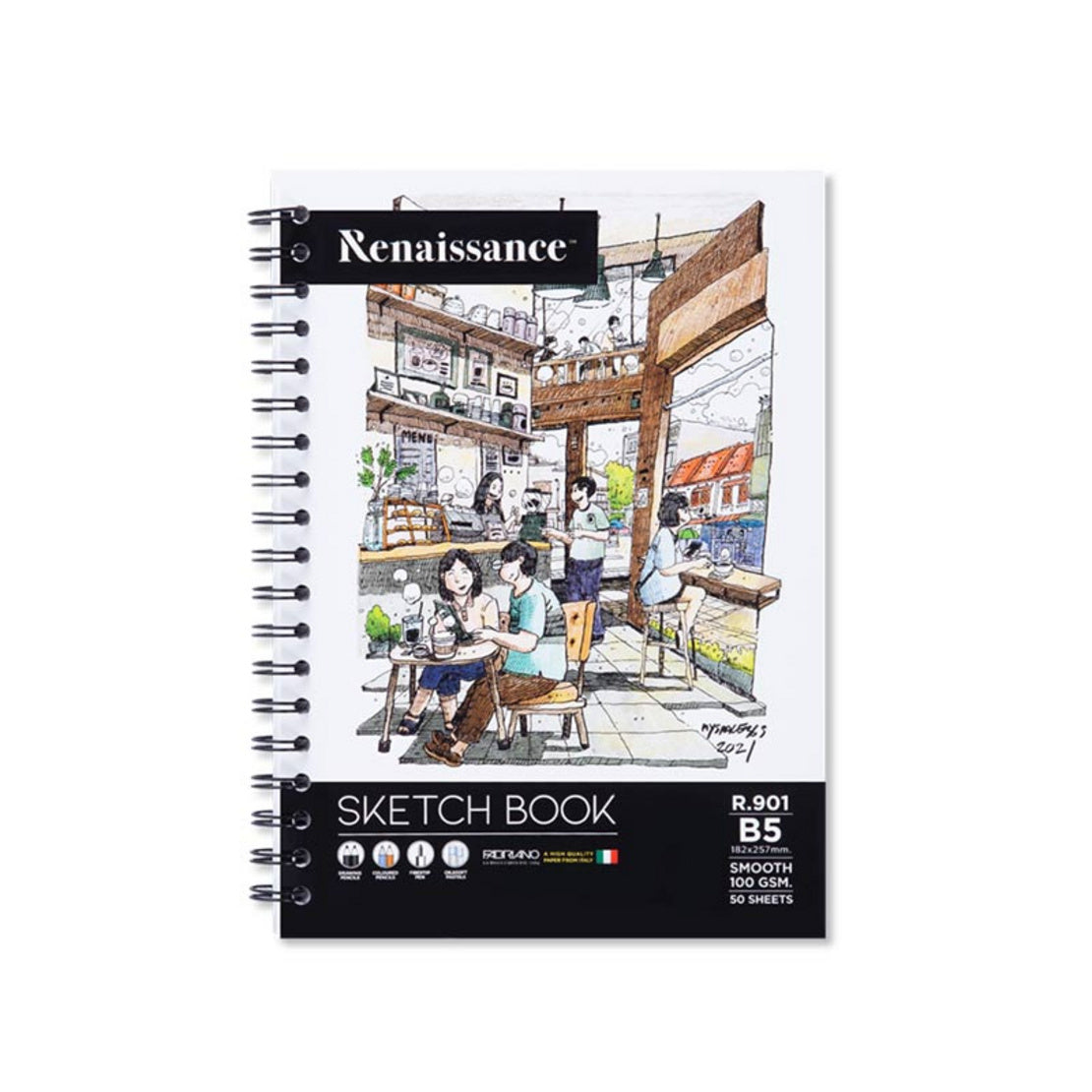 Renaissance Sketchbook, R-901 B5 (assorted cover patterns)
