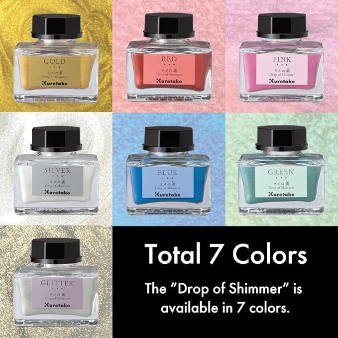 Zig Kuretake Ink-Cafe Drop of Shimmer, Glitter Paste Ink, Add a Pearly or Glitter-Like Sparkle to Your Ink Professional-Quality for Artists and Crafters, Ap-Certified, for Adult, Made in Japan