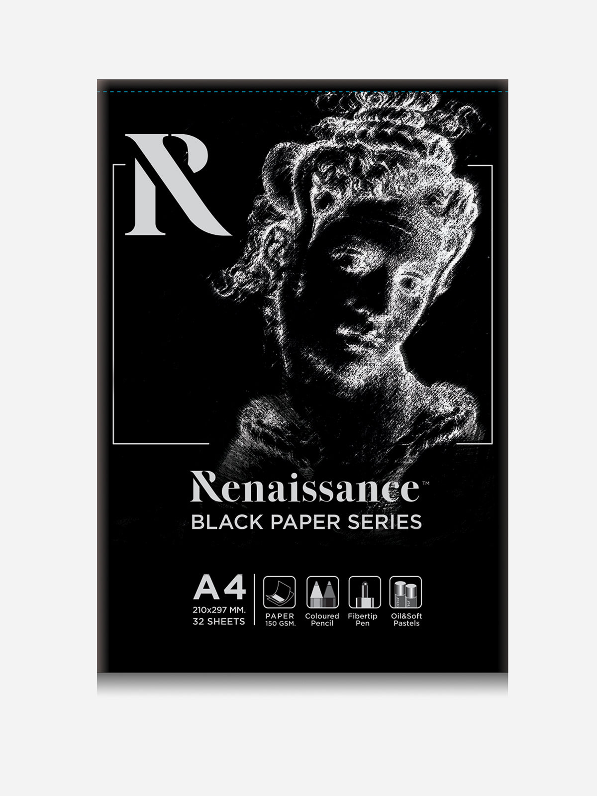 Renaissance Black Paper Pad A4 Size (150 gsm, 32 Sheets)