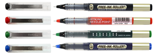 OHTO FREE-INK ROLLER 0.5 NEEDLE POINT PEN (Green Color)