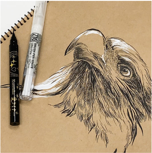 ZIG KURETAKE INKTOBER SPECIAL SET BLACK & WHITE ULTRA FINE BRUSH PEN SET