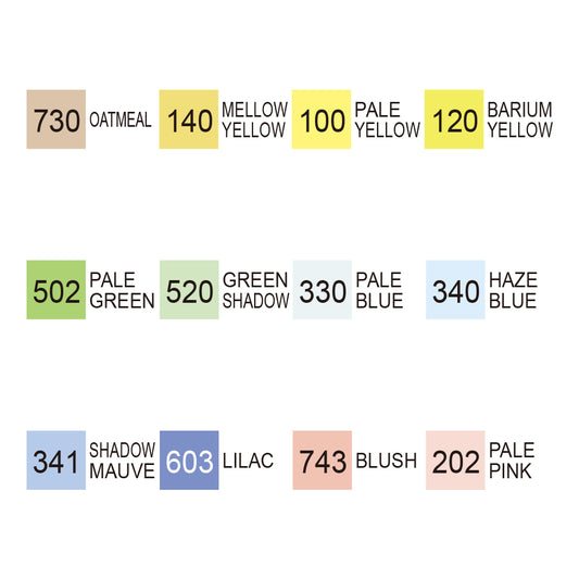 ZIG KURETAKE KURECOLOR TWIN WS 12 Pale Colors