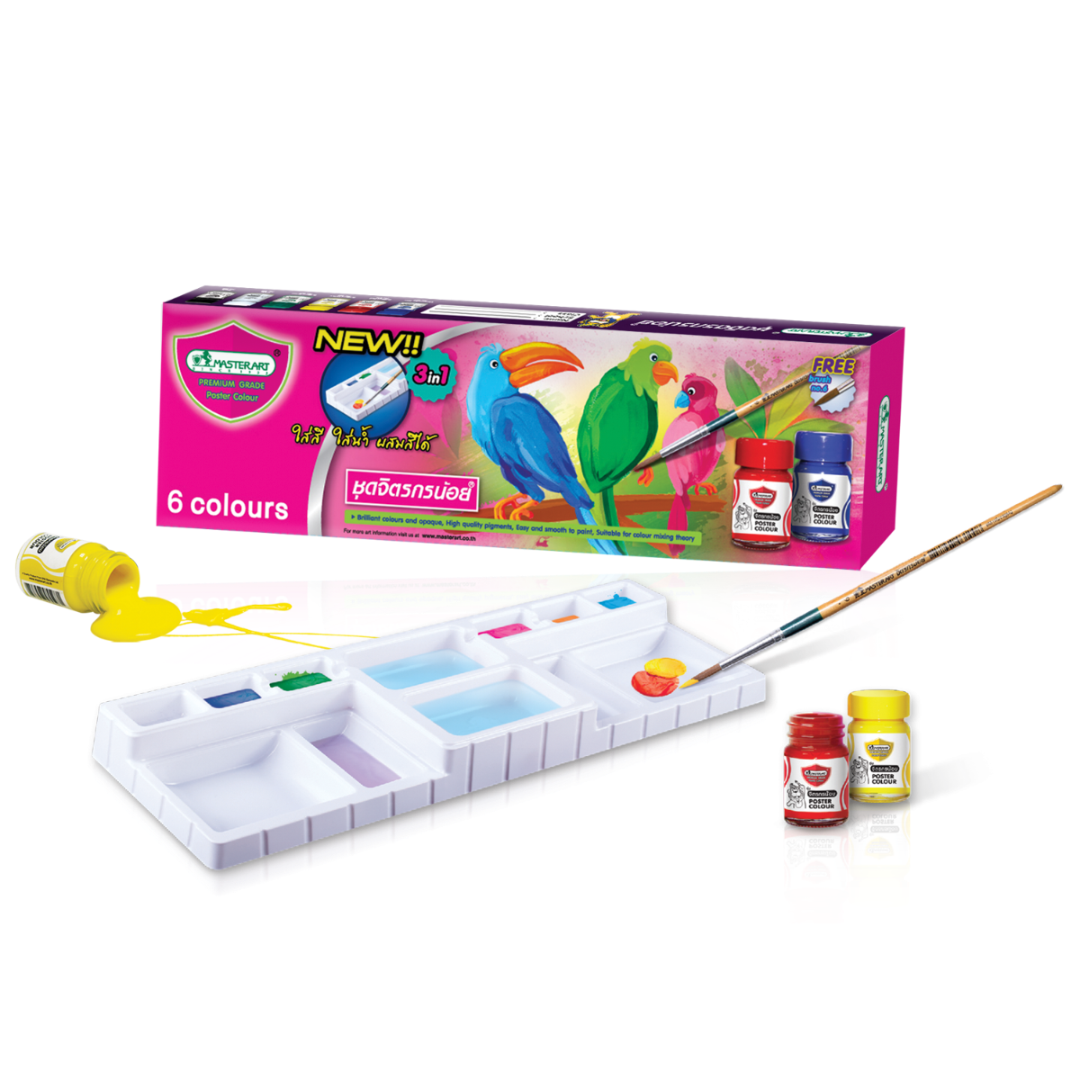 MASTER ART POSTER COLOUR JITRAKORNNOI SET 15ML. 6C