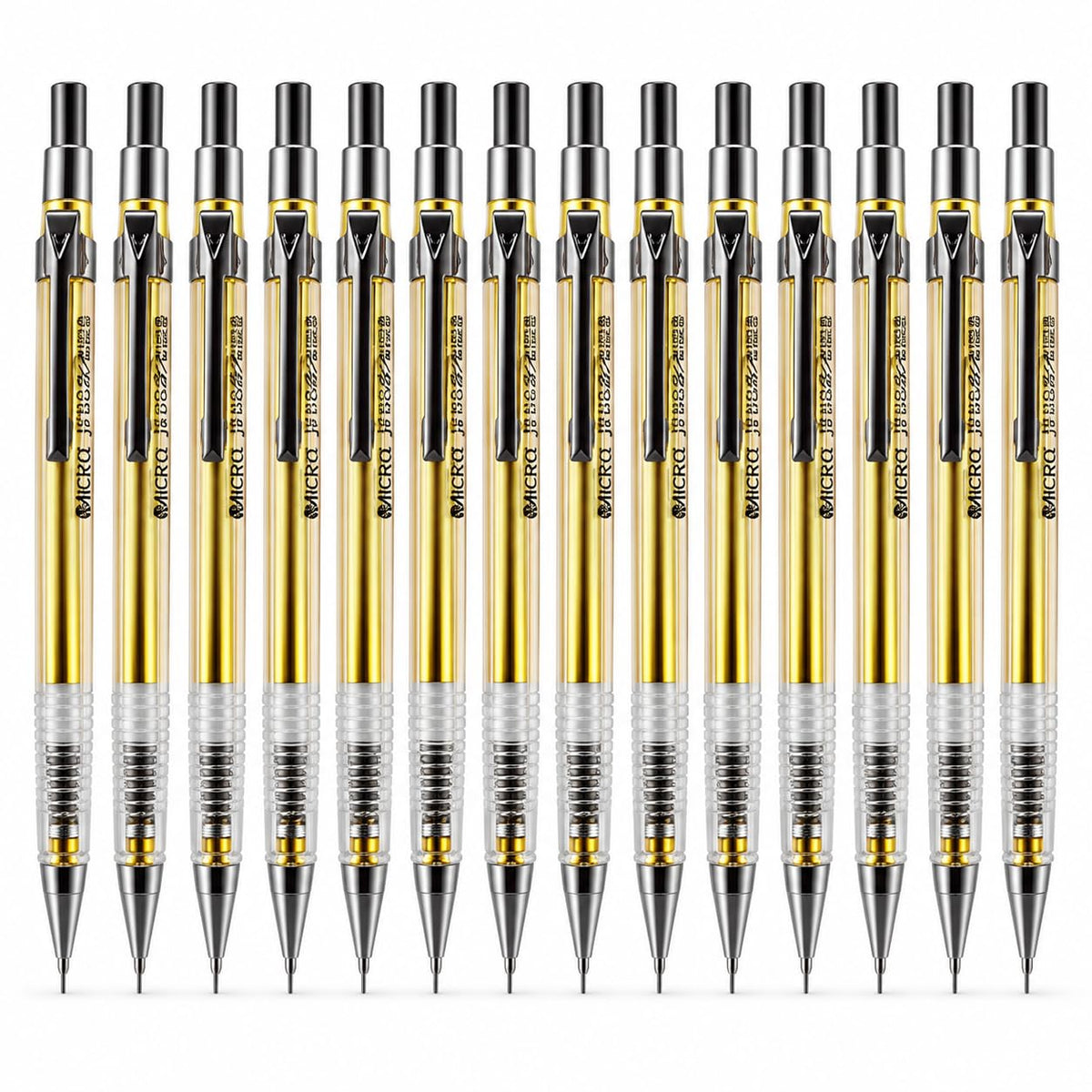 MICRO Metal JEDO 0.5 mm Mechanical Pencil, Gold Finish, Pack of 2 for Writing, Drafting, Note Taking and Office Use, Made in Korea
