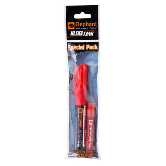 Elephant Ultra Tank Whiteboard Marker+Refill Ink 5mm. Red