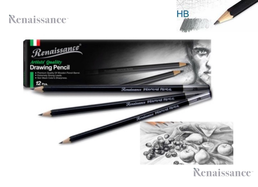RENAISSANCE Drawing Pencil HB Grade pencils for drawing best for Artist & Student Pack of 12 MADE IN THAILAND