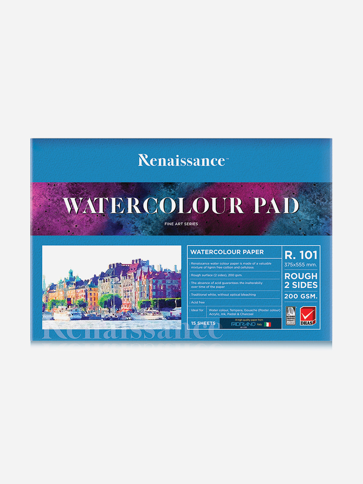 Renaissance R-101 Fabriano Watercolour Pad (15 Sheets, 200 gsm), A2