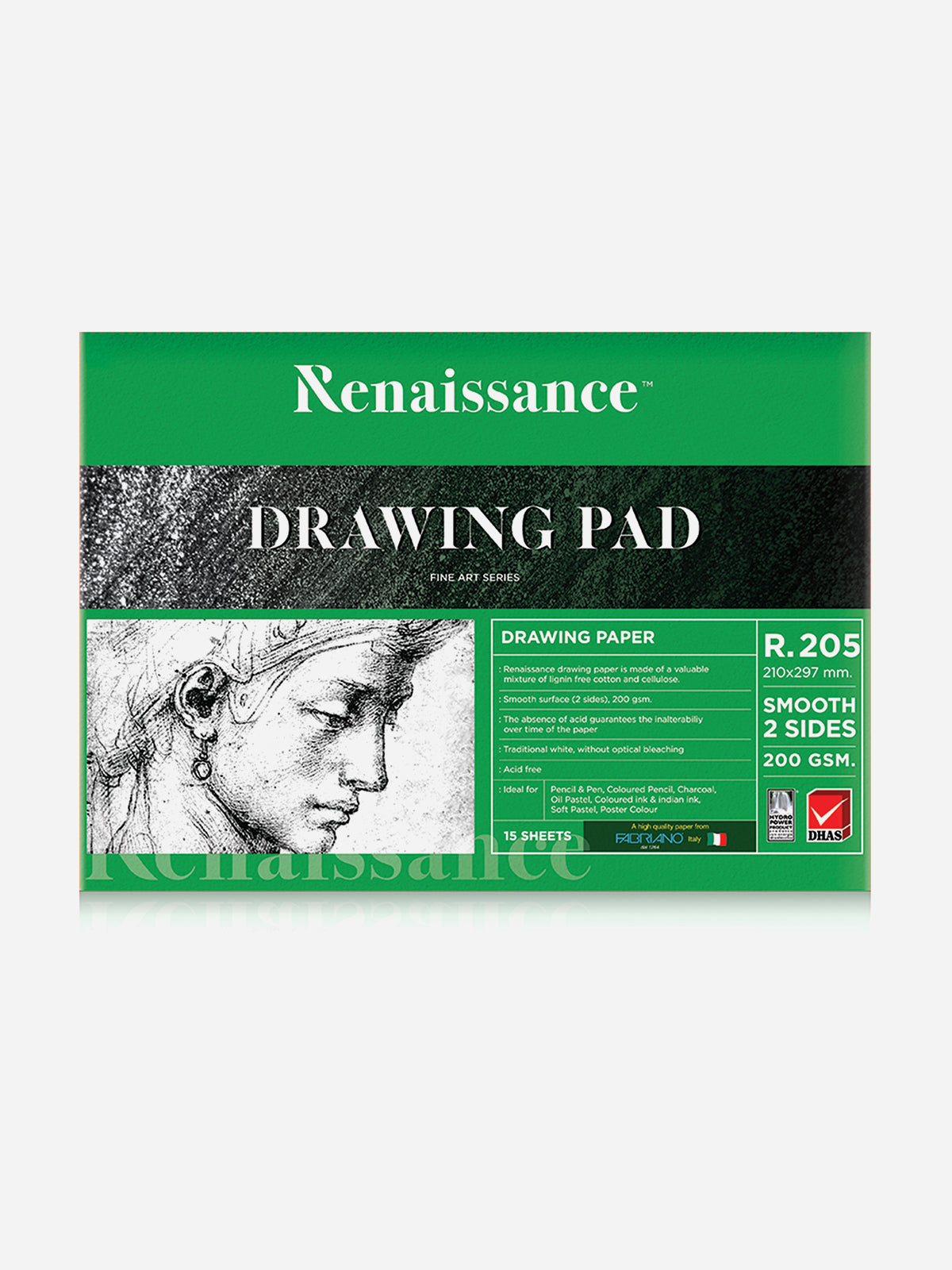 Renaissance R-205 Fabriano Drawing Pad (15 sheets, A4)