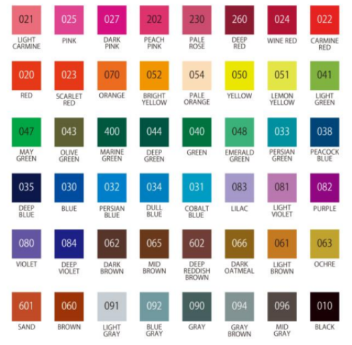 ZIG FUDEBIYORI TOTAL 48 COLORS