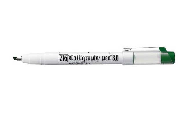 ZIG CALLIGRAPHY PEN 3.0 Oblique Tip 040 GREEN