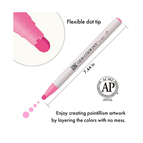Kuretake Zig Clean Color Dot Pens Water Based Marker Single, 6 Mild Smoky Colors Set (TCSD-6100/6VB) for Artists and Beginner, Made in Japan Ideal for marking in planners or journals.