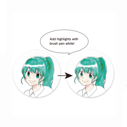 ZIG Cartoonist BRUSH PEN WHITE Ultra Fine