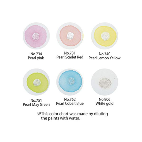 Zig KURETAKE GANSAI TAMBI �Pearl Colors� 6 colors set WATERCOLOR SYSTEM BRUSH2O Detailer combo set