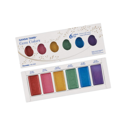 Zig KURETAKE GANSAI TAMBI Gem Colors 6 colors set WATERCOLOR SYSTEM BRUSH2O Detailer combo set