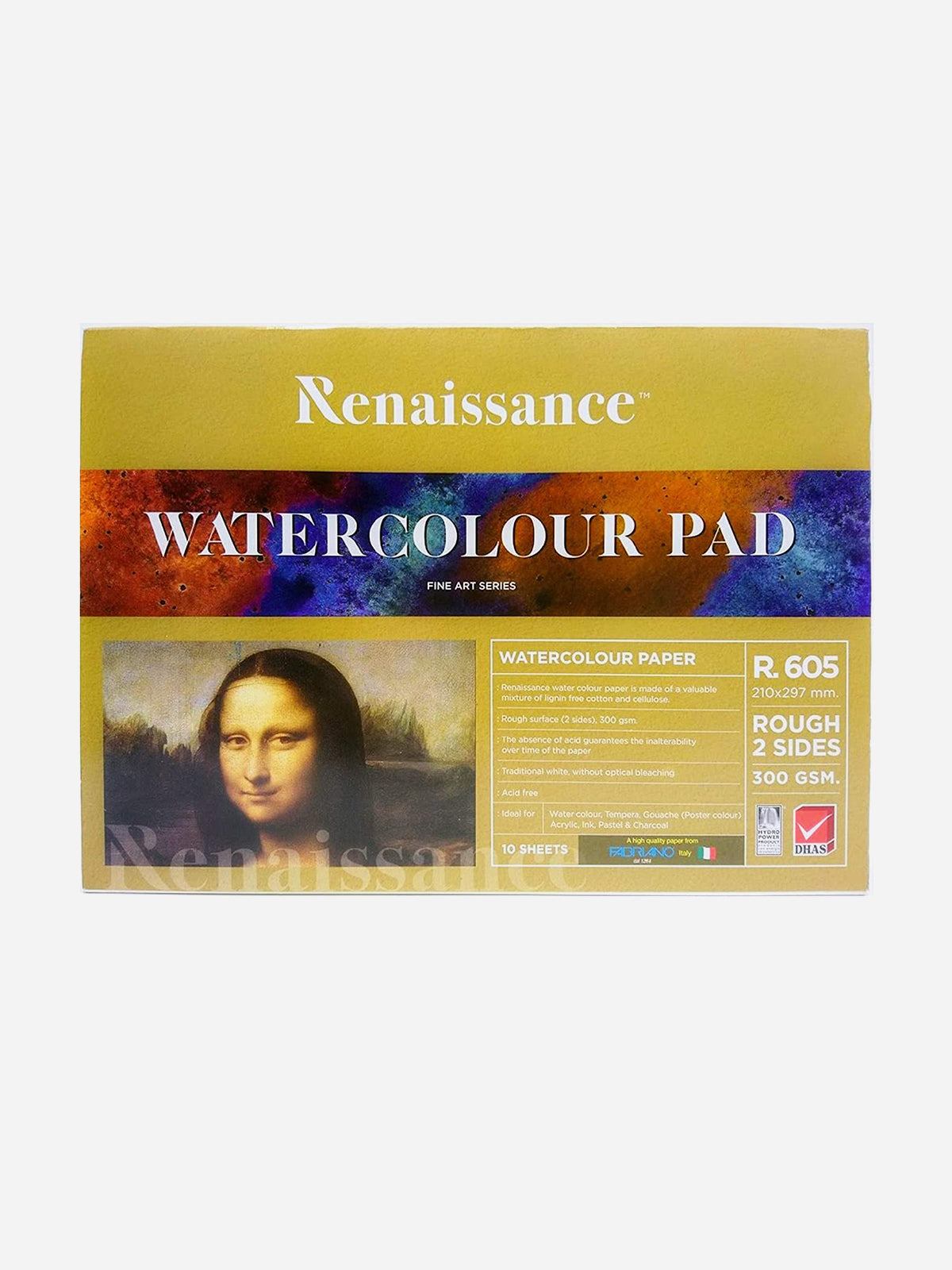 Renaissance R-605 Fabriano Water Colour Pad (300 GSM, 10 Sheets)