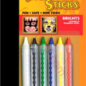 Derivan Australian Face Body & Finger Face Paint Sticks For Makeup - Bright pack of 6 sticks