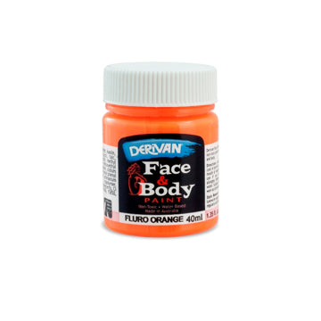 Derivan Australian Face Body & Finger Face Paint For Makeup 40ml - Fluorescent Orange