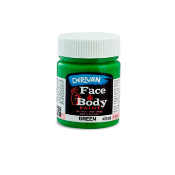 Derivan Australian Face Body & Finger Face Paint For Makeup 40ml - Green