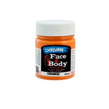 Derivan Australian Face Body & Finger Face Paint For Makeup 40ml - Orange