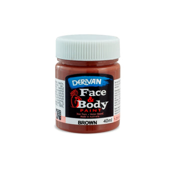 Derivan Australian Face Body & Finger Face Paint For Makeup 40ml - Brown