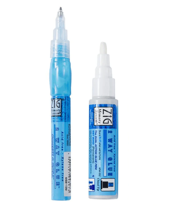 ZIG MEMORY SYSTEM 2 WAY GLUE Squeeze & Roll 2 Pen Set TIP SIZE:1,4 mm TIP are available
