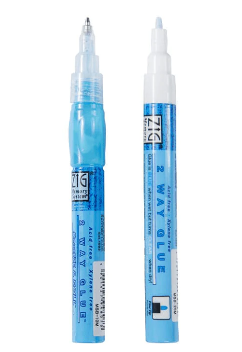 ZIG MEMORY SYSTEM 2 WAY GLUE Squeeze & Roll 2 Pen Set TIP SIZE:1,2 mm TIP are available