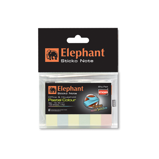 Elephant Sticky Note Marker Page Marker PASTEL 3 Colours Mini Text Highlighter Strips  Tab Rectangle Flags Fluorescent Sticky Note for Marking,Office & Household and much more.(MADE IN THAILAND)