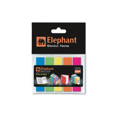 Elephant Sticky Note  Marker Flim Index Page Marker 5 Colours Mini Text Highlighter Strips Flim Index Tab Rectangle Flags Fluorescent Sticky Note for Marking,Office & Household and much more. MADE IN THAILAND