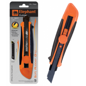 Elephant Brand Cutter R1801 RED COLOR (PACK OF 1) Stainless Steel Blad Cutter, use in office & household and much more.