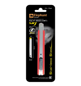 Elephant Brand Cutter P-902 RED COLOR (PACK OF 1) Stainless Steel Blad Cutter, use in office & household and much more.