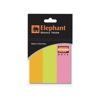 Elephant Sticky Note Marker STD NEON 3 Colours Mini Text Highlighter Strips Tab Rectangle Flags Fluorescent Sticky Note for Marking,Office & Household and much more. MADE IN THAILAND
