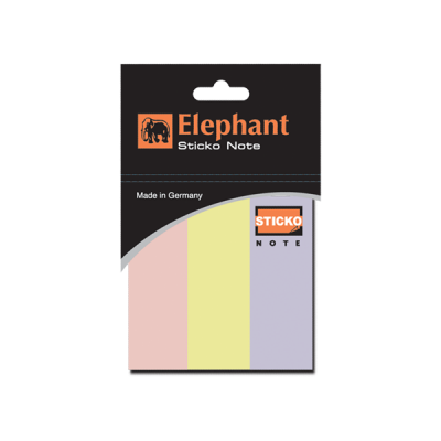 Elephant Sticky Note Marker STD PASTEL (PACK OF 2) 3 Colours Mini Text Highlighter Strips Pastel Tab Rectangle Flags Fluorescent Sticky Note for Marking,Office & Household and much more.(MADE IN THAILAND)
