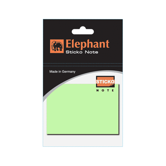 Elephant Sticky  Note STD 2X3 Pastel Green Color, Self -Stick Notes 100 Sheet/Pad (PACK OF 1),Colors Stickers , Made in Germany