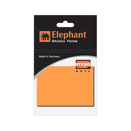Elephant Sticky  Note STD 2X3 Neon Orange  Color, Self -Stick Notes 100 Sheet/Pad (PACK OF 1),Colors Stickers , Made in Germany