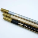 Zig KURETAKE Memory System Gold and Silver Calligraphy Twin Tip Marker Assortment Set of 3 Markers