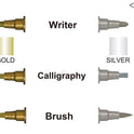 Zig KURETAKE Memory System Gold and Silver Calligraphy Twin Tip Marker Assortment Set of 3 Markers
