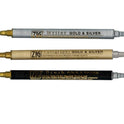 Zig KURETAKE Memory System Gold and Silver Calligraphy Twin Tip Marker Assortment Set of 3 Markers